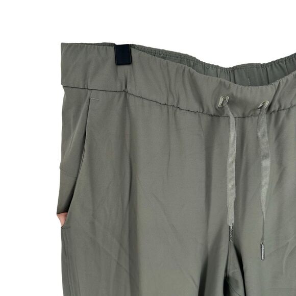 Lululemon On The Fly Cropped Jogger Pants 10 Sage Green Active Workout #h - Picture 3 of 9